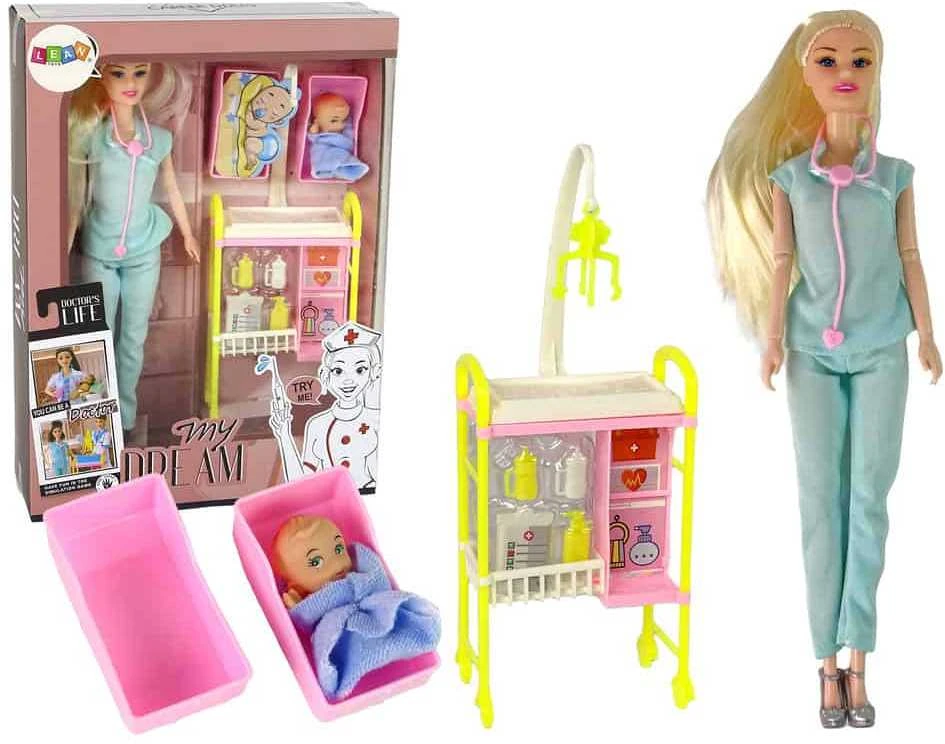 Lean Toys Lėlės rinkinys Daktarė