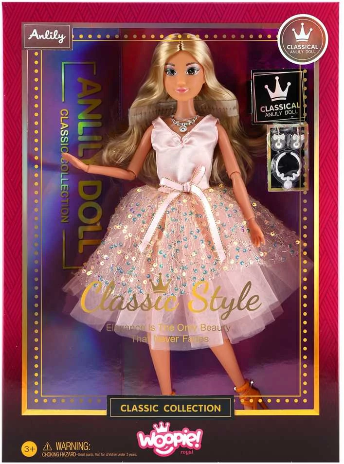 Lėlė Lily su rožine suknele WOOPIE ROYAL 30 cm