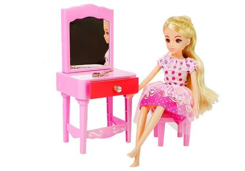 Lean Toys Lėlių baldų komplektas lova su spinta
