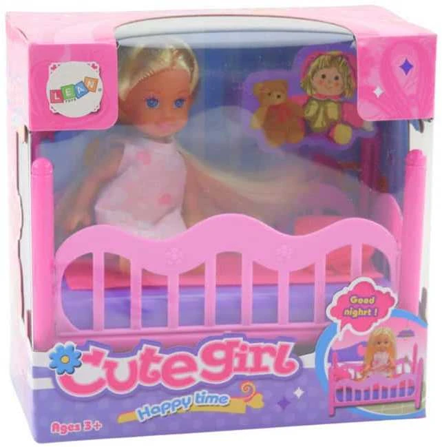 Lean Toys Žavus lėlės ir lovytės rinkinys
