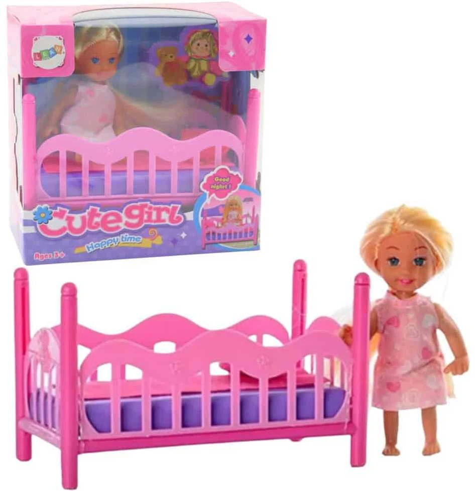 Lean Toys Žavus lėlės ir lovytės rinkinys