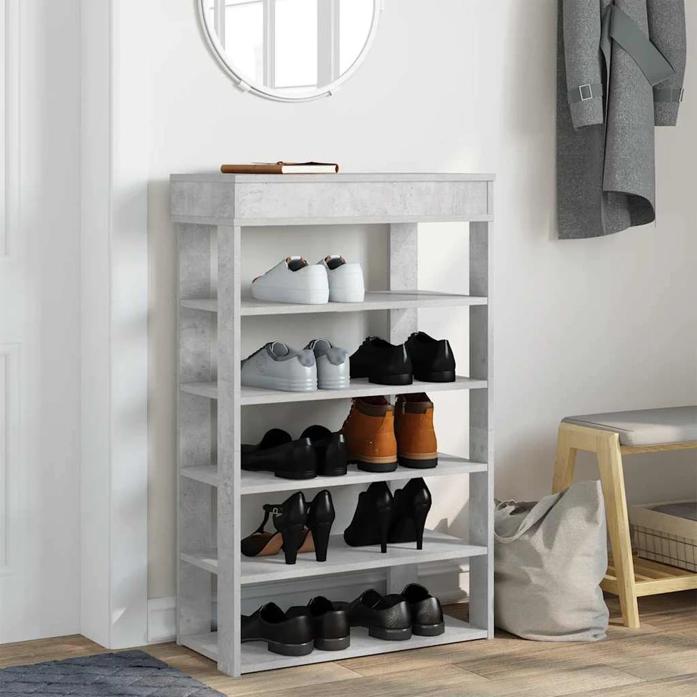Lentyna batams, betono pilka, 60x30x98cm, apdirbta mediena