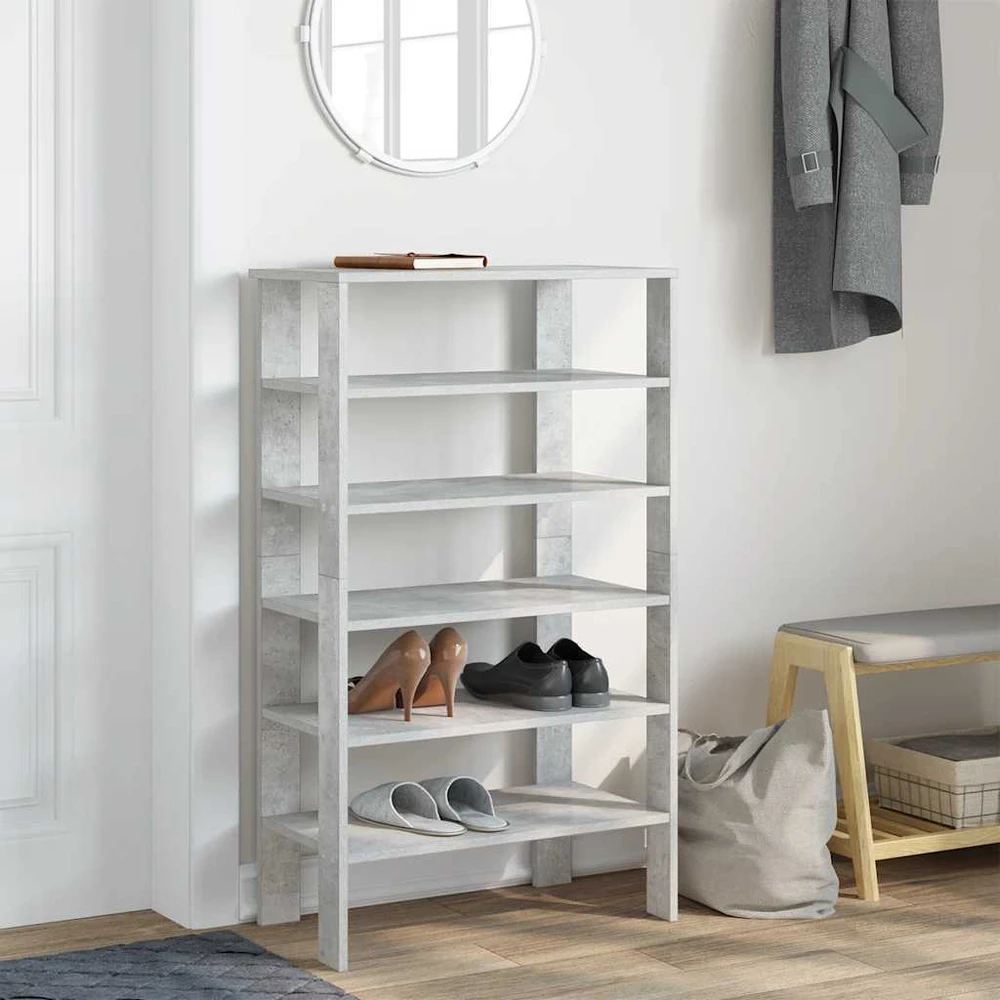 Lentyna batams, betono pilka, 61x32x105cm, apdirbta mediena