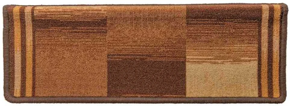 Lipnūs laiptų kilimėliai, 10vnt., rudos spalvos, 65x21x4cm
