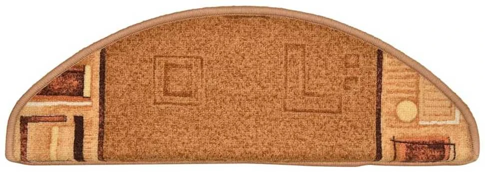 Lipnūs laiptų kilimėliai, 10vnt., smėlio spalvos, 65x21x4cm
