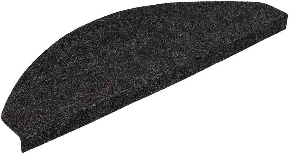 Lipnūs laiptų kilimėliai, 15vnt., juodos spalvos, 56x17x3 cm