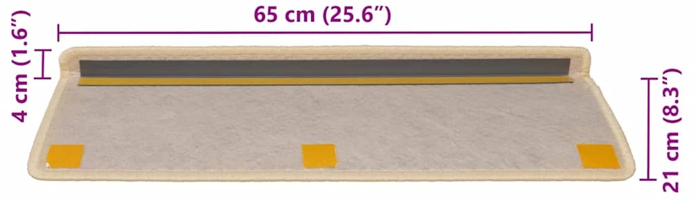 Lipnūs laiptų kilimėliai, 30vnt., Berber, 65x21x4cm