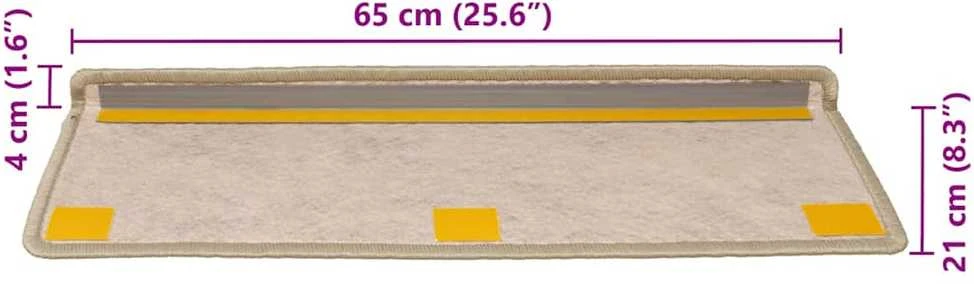 Lipnūs laiptų kilimėliai, 30vnt., šviesiai žalios spalvos, 65x21x4cm