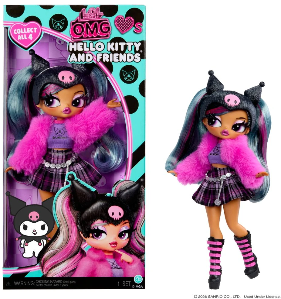 MGA L.O.L Surprise O.M.G lėlė Kuromi Hello Kitty ir draugai 249894-EUC