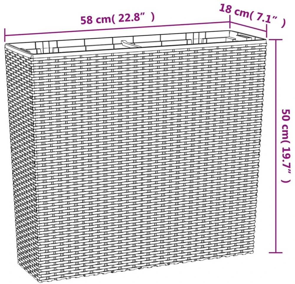 Lovelis su išimamu įdėklu, antracito, 12/44l, PP ratanas