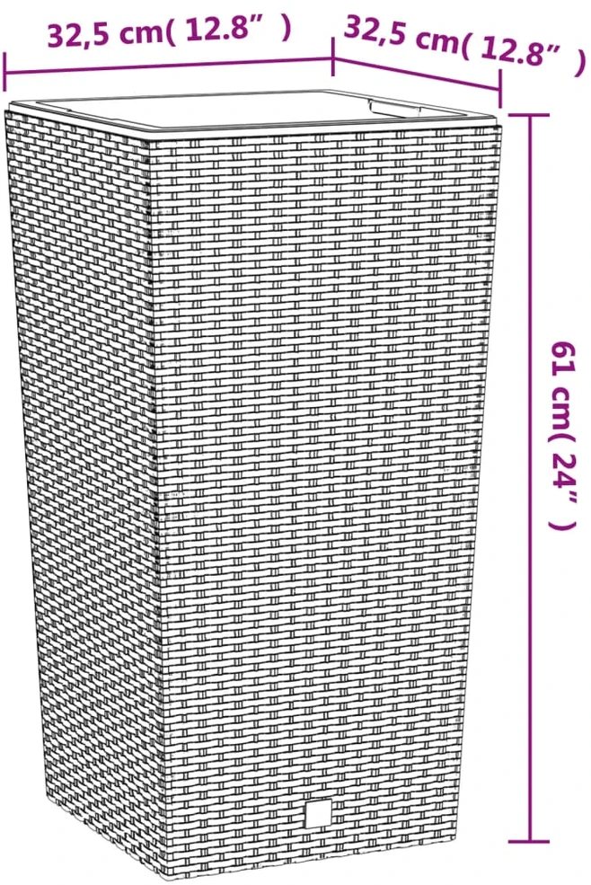 Lovelis su išimamu įdėklu, rudas, 21/49l, PP ratanas