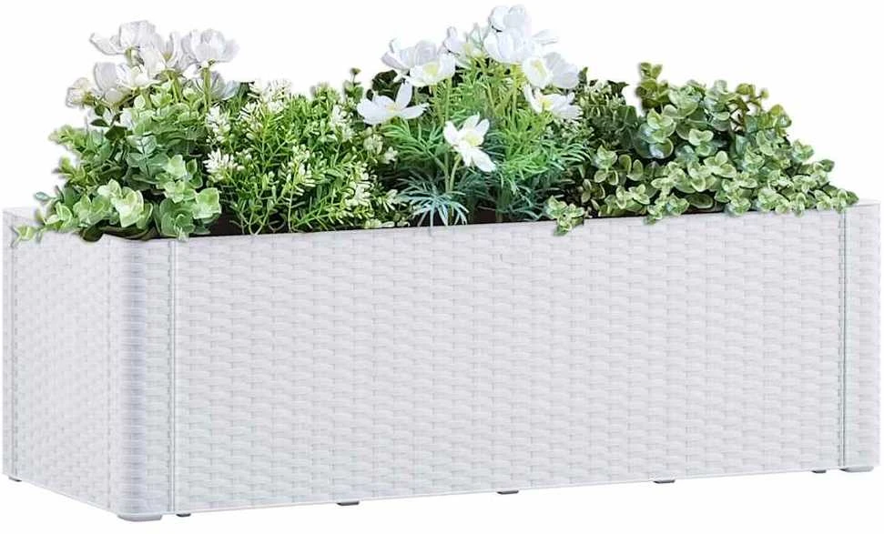 Lovelis su savaiminio laistymo sistema, baltas, 100x43x33cm