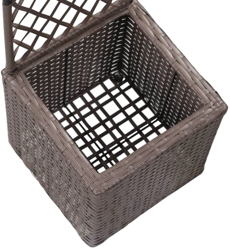 Lovelis su treliažu, 1 vazonas, rudas, 30x30x107cm, aukštas