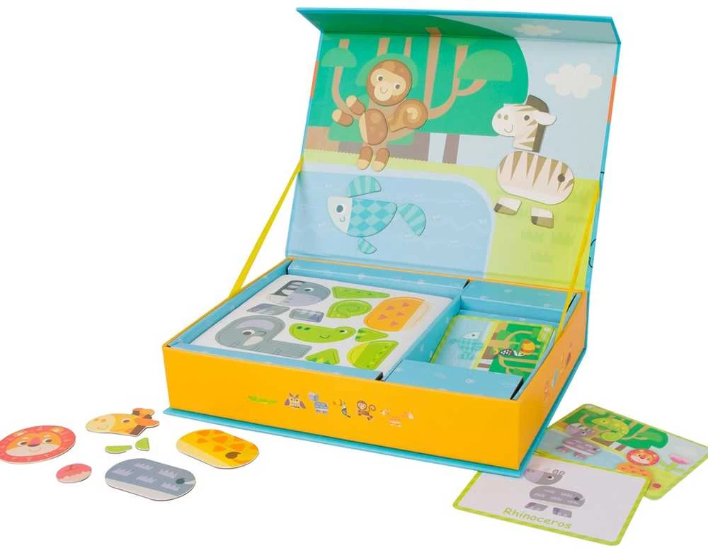 Žaislinė Lavinamoji medinė magnetinė dėlionė, 60 vnt., CLASSIC WORLD