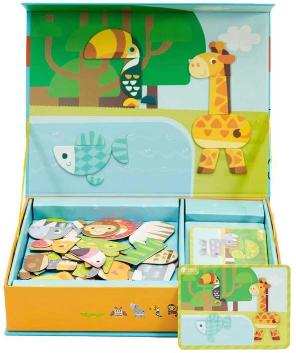 Žaislinė Lavinamoji medinė magnetinė dėlionė, 60 vnt., CLASSIC WORLD