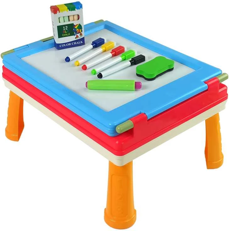 Magnetinė kreidos lenta Lean Toys Talented Painter su mėlynu žaidimų stalu