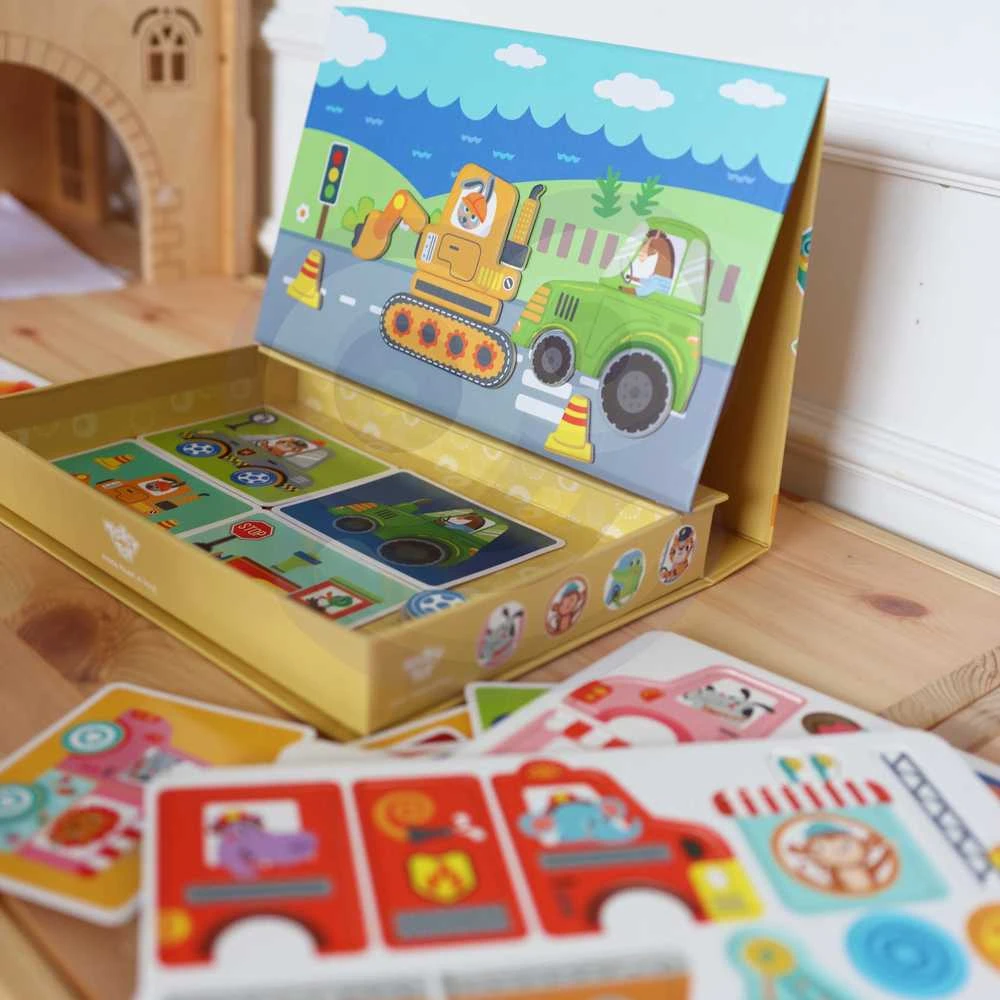 Tooky Toys Magnetinė Montessori dėlionė Tooky Toy edukacinė dėžutė su 80 elementų