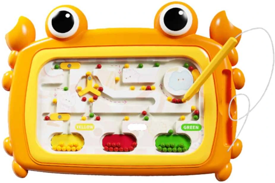 Magnetinė Montessori lavinamoji lenta su labirintu Krabas Woopie oranžinė