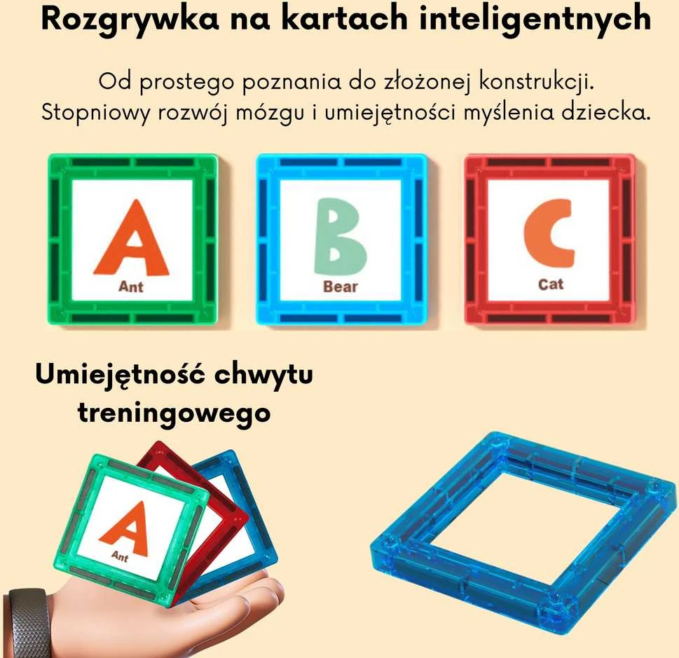 Magnetinis edukacinis konstruktorius su raidėmis WOOPIE 70vnt