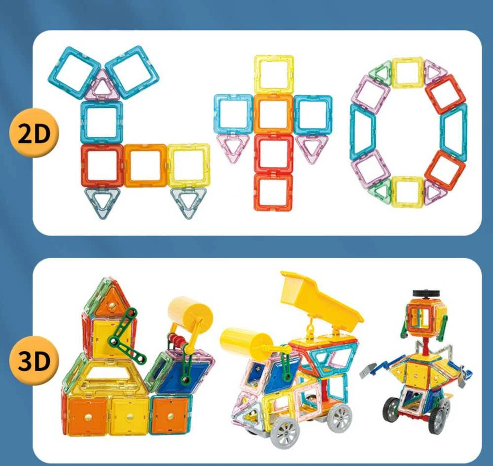 Magnetinis konstruktorius WOOPIE 3D transporto priemonių rinkinys