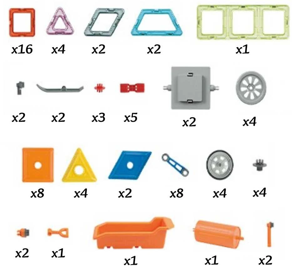 Magnetinis konstruktorius WOOPIE 3D transporto priemonių rinkinys