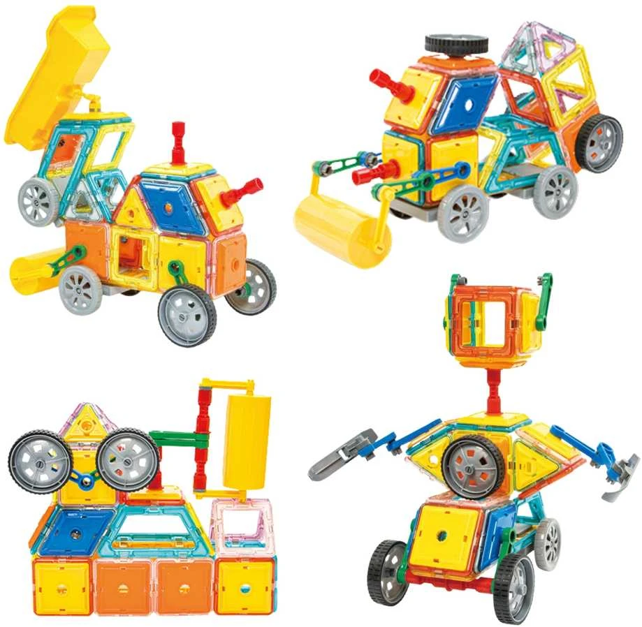 Magnetinis konstruktorius WOOPIE 3D transporto priemonių rinkinys