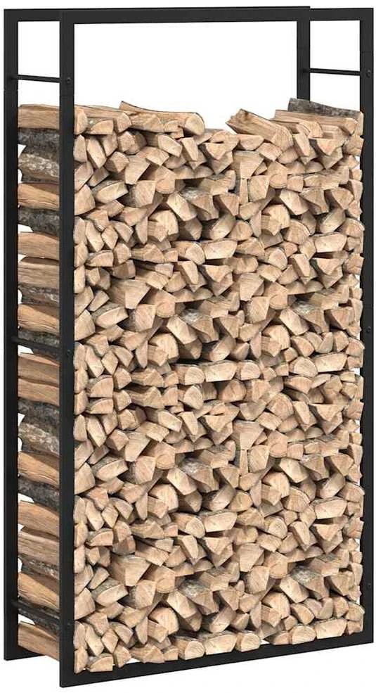 Stovas malkoms, matinės juodos spalvos, 80x28x154cm, plienas