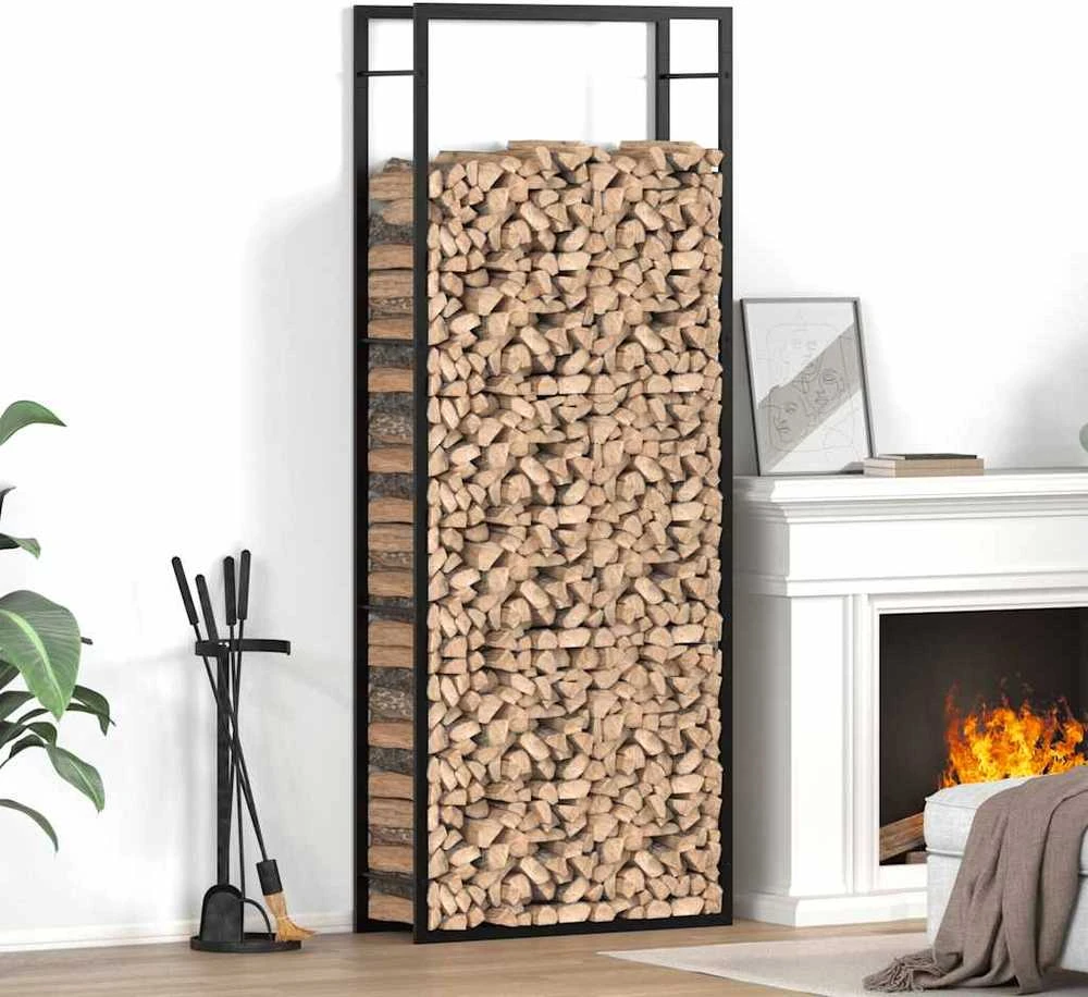 Stovas malkoms, matinės juodos spalvos, 80x28x222cm, plienas