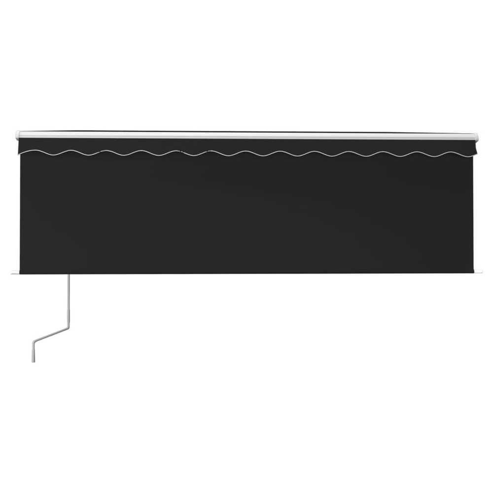 Markizė su uždanga/LED/vėjo jutikliu, antracito, 4x3m