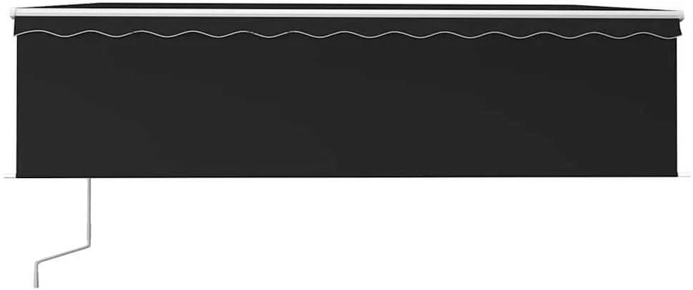 Markizė su uždanga/LED/vėjo jutikliu, antracito, 5x3m