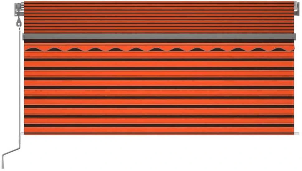 Markizė su uždanga/LED/vėjo jutikliu, oranžinė/ruda, 3x2,5m
