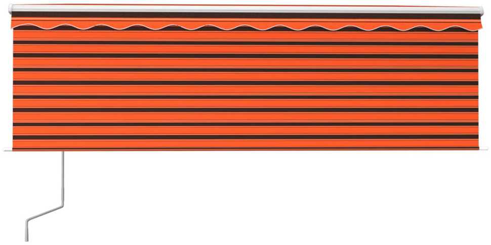 Markizė su uždanga/LED/vėjo jutikliu, oranžinė/ruda, 4x3m