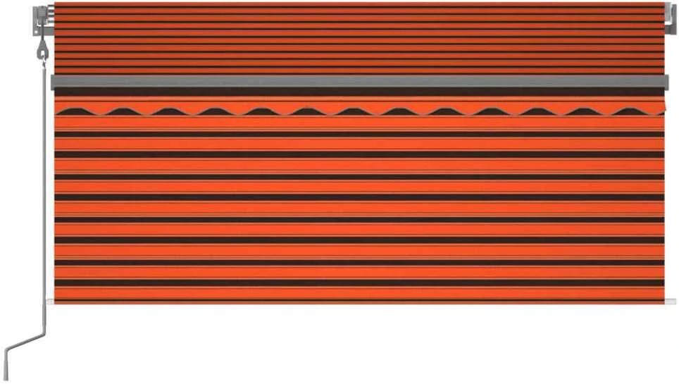 Markizė su uždanga/LED/vėjo jutikliu, oranžinė/ruda, 3,5x2,5m
