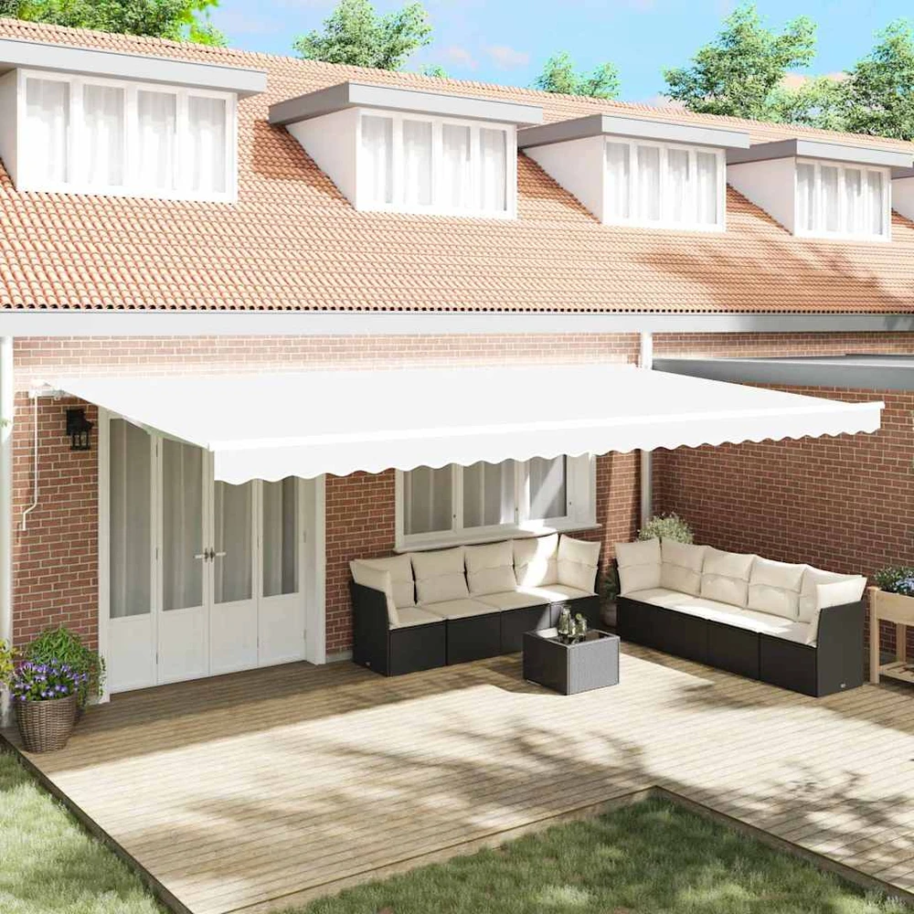 Markizės pakaitinis audinys Balta 580 x 295 cm Poliesteris