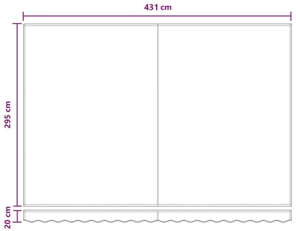 Atsarginis markizės audinys, skirtas 4,5x3 m