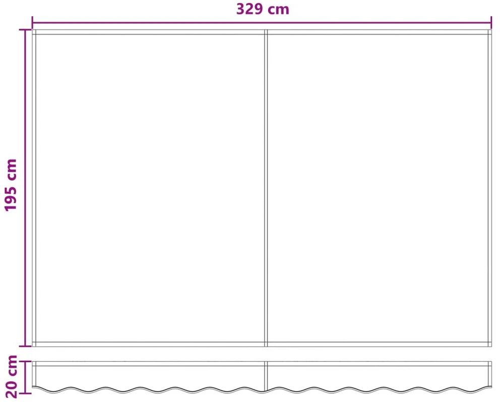 Markizės pakaitinis audinys Tamsiai žalia 329 x 195 cm