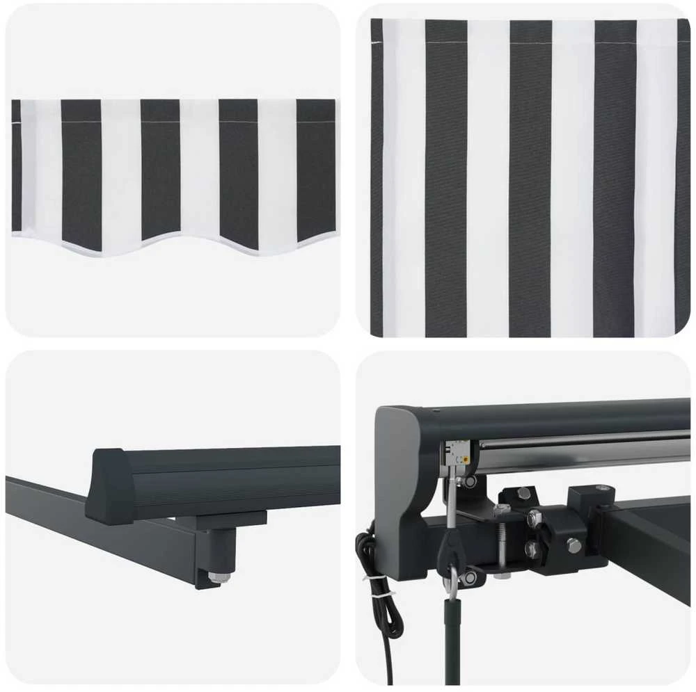 Ištraukiama markizė Antracito ir baltos 400 × 300 cm