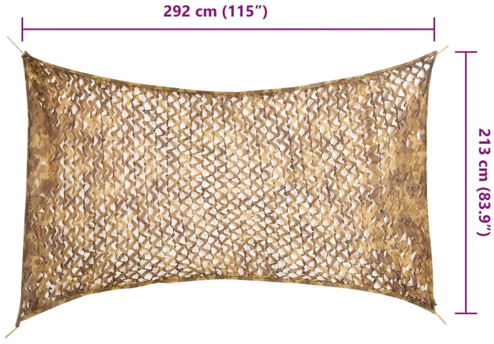 Maskuojantis tinklas su daiktadėže, 292x213 cm, smėlio spalvos
