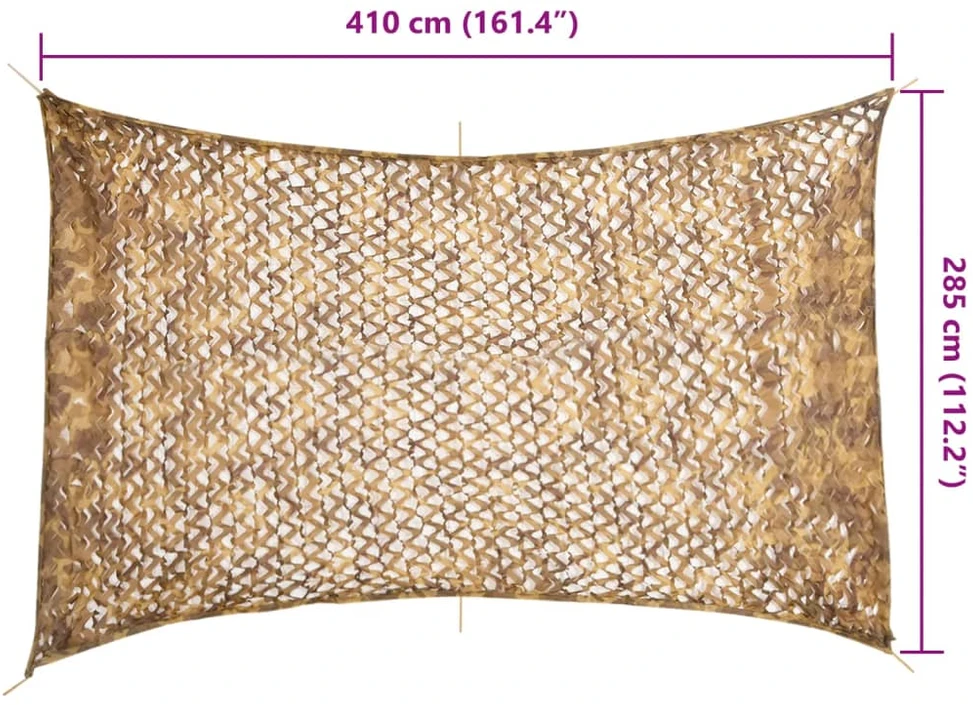 Maskuojantis tinklas su daiktadėže, 410x285 cm, smėlio spalvos