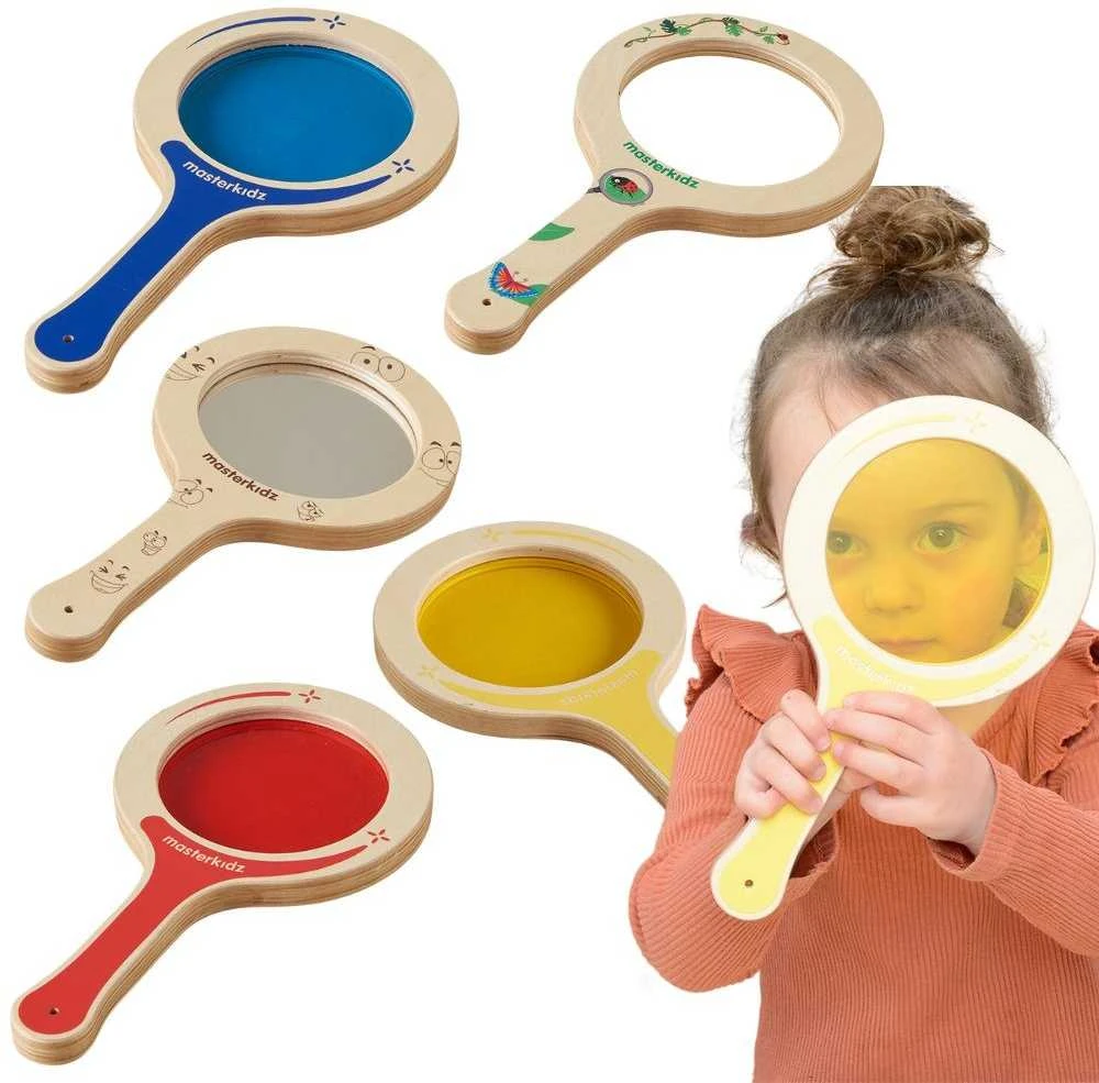MASTERKIDZ 5 medinių mentelių rinkinys su spalvotais lęšiais
