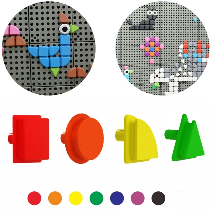 Masterkidz Žaislinis Geometrinių figūrų formos kaiščių rinkinys, 64 vnt