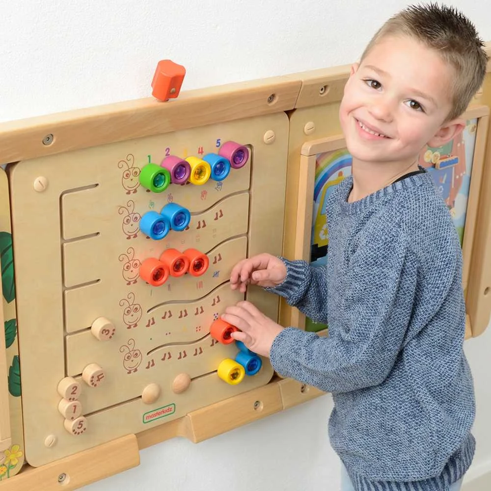 MASTERKIDZ medinė sieninė lenta spalvingos vikšrelės
