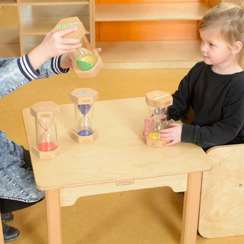 MASTERKIDZ smėlio laikrodžių rinkinys laikui pažinti
