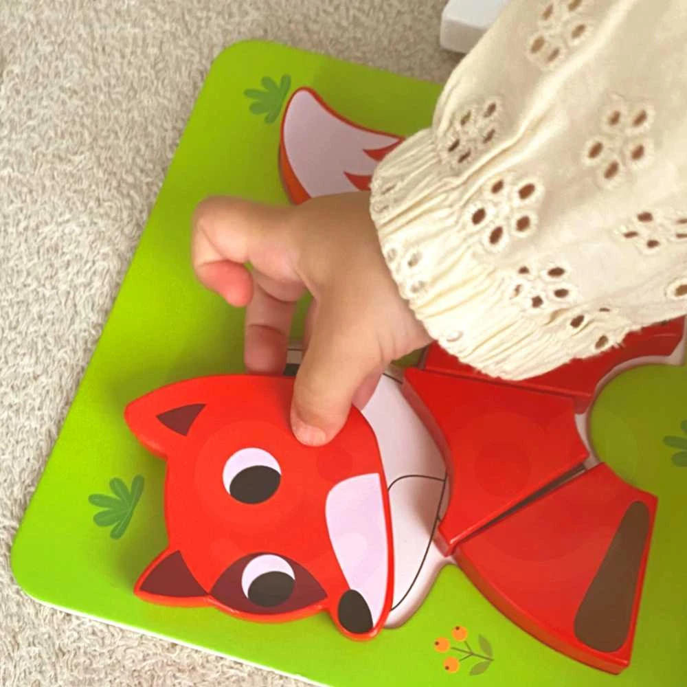 Medinė dėlionė Gyvūnėliai Montessori FSC Woopie Žalias