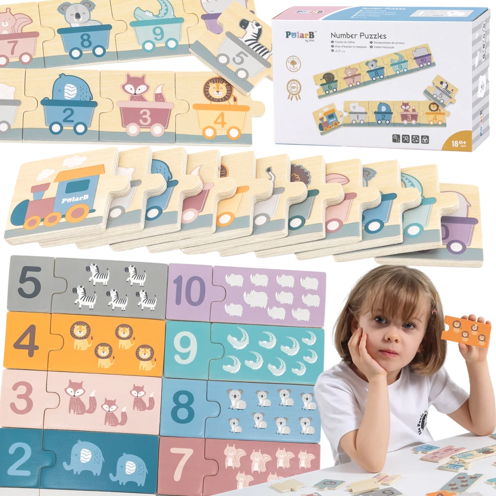 Dėlionė „Viga Polarb“ mediniai skaitiniai galvosūkiai Montessori numeriai