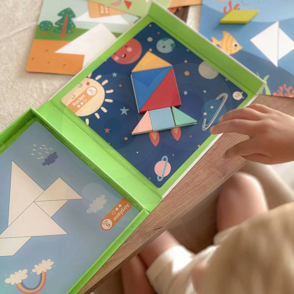 Tooky Toys Medinė dėlionė Tangram TOOKY TOY
