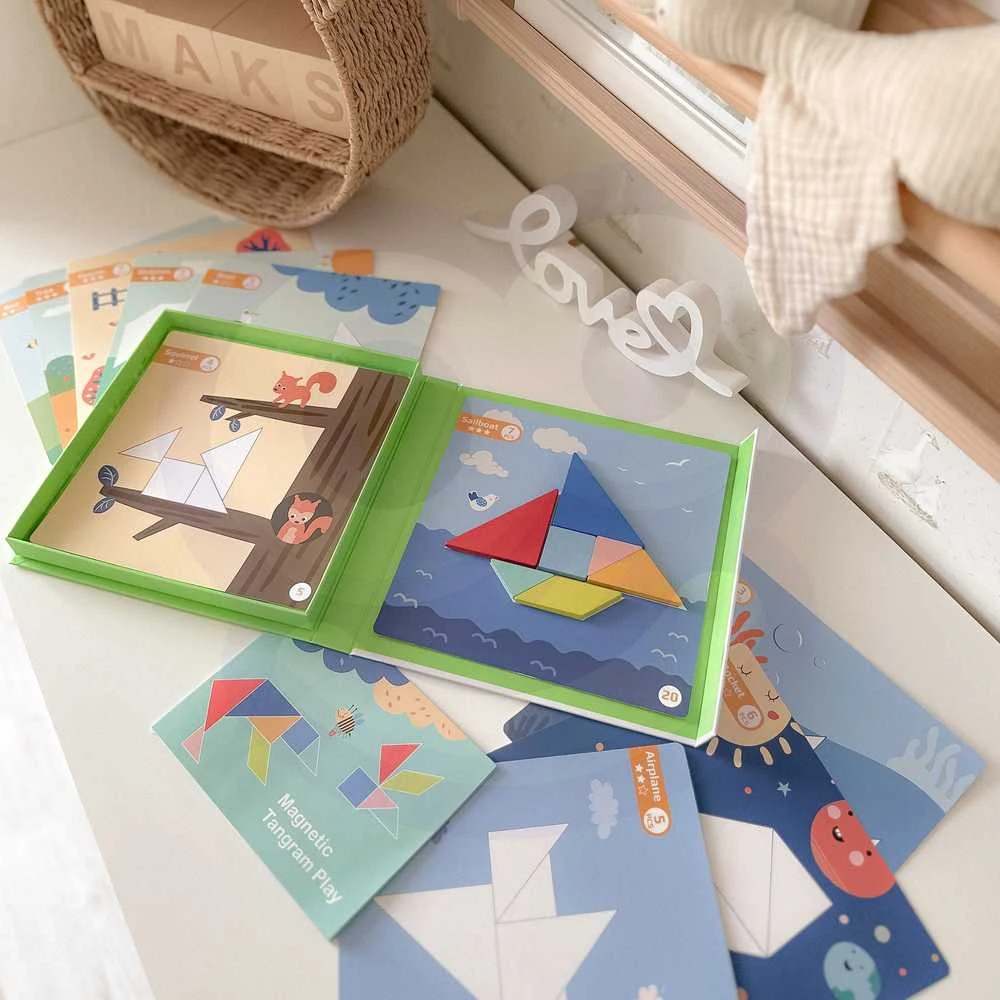 Tooky Toys Medinė dėlionė Tangram TOOKY TOY