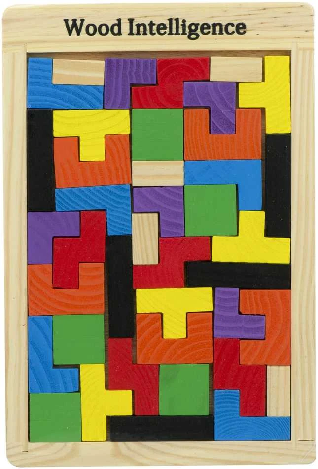 Medinės dėlionės tetris blokai 40el.