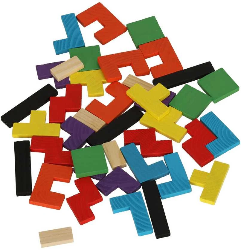 Medinės dėlionės tetris blokai 40el.