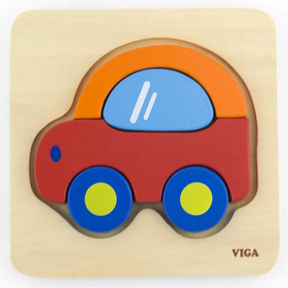 Viga Medinė Dėlionė Vaikams Automobilis